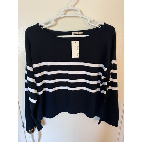 Faherty Sport Jersey Shirt Womens Large Long Sleeve Tee Cape May Stripe NWT - Picture 2 of 8